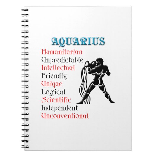 Aquarius Horoscope Zodiac Sign Notizblock (Vorderseite)
