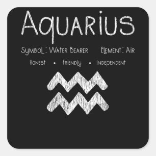 Aquarius Horoskop Astrologie Star Geburt Quadratischer Aufkleber