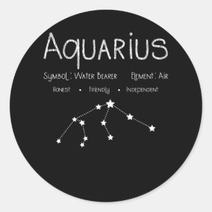 Aquarius Horoskop Astrologie Star Geburt Runder Aufkleber