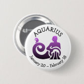 Aquarius Horoskop Astrologie Zodiac-Zeichen Button (Vorne & Hinten)