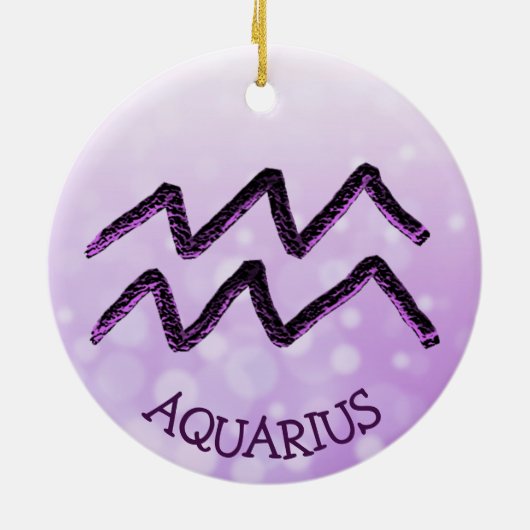 Aquarius Horoskop Astrologie Zodiac-Zeichen Keramik Ornament (Hinten)