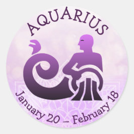Aquarius Horoskop Astrologie Zodiac-Zeichen Runder Aufkleber