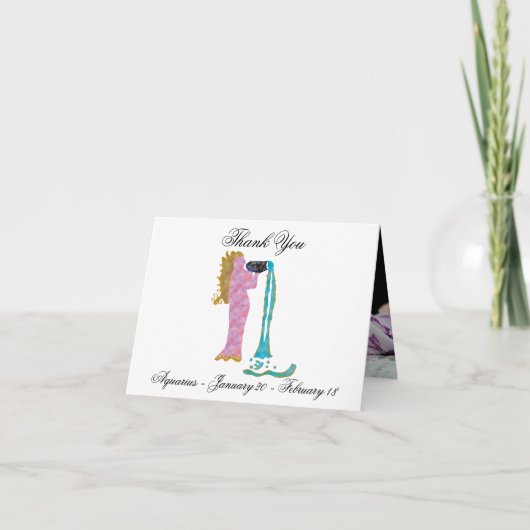 Aquarius Impressionist Painting Style & Gold Dankeskarte (Vorderseite)