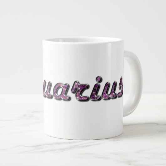 Aquarius in Amethyst Gemstone Jumbo-Tasse (Vorderseite Rechts)