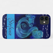 Aquarius in Dark Blue Case-Mate iPhone Case (Rückseite (Horizontal))