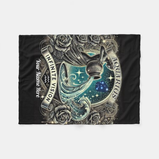 Aquarius "Infinite Vision" Fleece Blanket (Vorderseite (Horizontal))