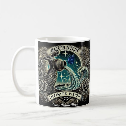 Aquarius "Infinite Vision" Zodiac-Tasse Kaffeetasse (Links)