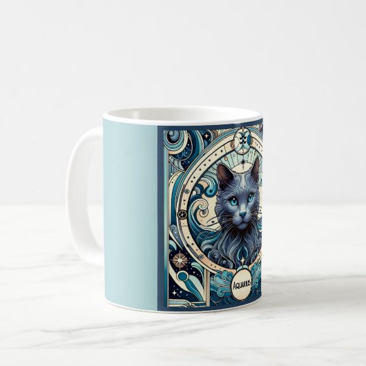 Aquarius Innovative Cat Zodiac Kaffeetasse (Vorderseite Links)