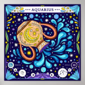 Aquarius: "Innovative Vision" Zodiac Poster (Vorne)