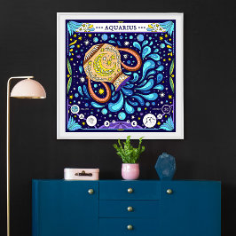 Aquarius: "Innovative Vision" Zodiac Poster