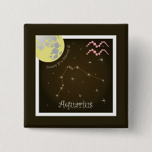 Aquarius January 21 to February 18 Buttons
