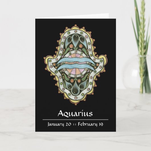 Aquarius Khamsa Note Card Karte (Vorderseite)
