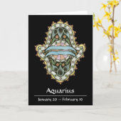 Aquarius Khamsa Note Card Karte (Gelbe Blume)