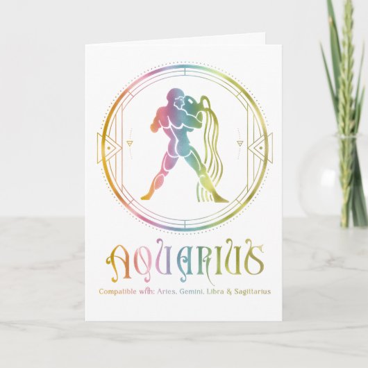 Aquarius-Kompatibilität Geburtstagskarte Karte (Vorderseite)