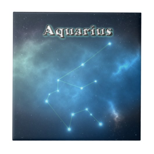 Aquarius-Konstellation Fliese (Vorderseite)