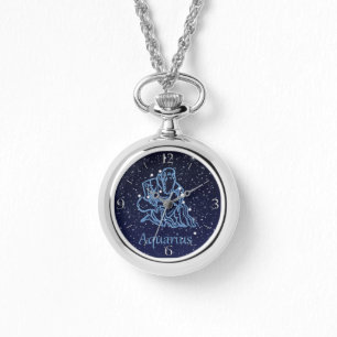 Aquarius Konstellation und Sternzeichen mit Sterne Armbanduhr