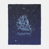 Aquarius Konstellation und Sternzeichen mit Sterne Fleecedecke (Vorderseite)