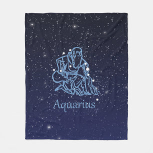 Aquarius Konstellation und Sternzeichen mit Sterne Fleecedecke