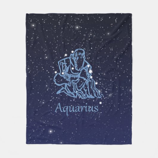 Aquarius Konstellation und Sternzeichen mit Sterne Fleecedecke (Vorderseite)