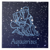 Aquarius Konstellation und Sternzeichen mit Sterne Fliese (Vorderseite)
