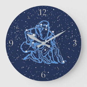 Aquarius Konstellation und Sternzeichen mit Sterne Große Wanduhr