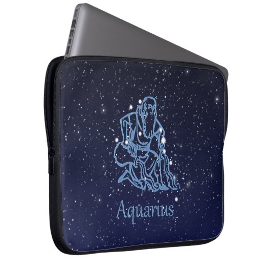 Aquarius Konstellation und Sternzeichen mit Sterne Laptopschutzhülle (Vorne Rechts)