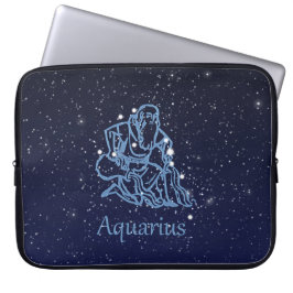 Aquarius Konstellation und Sternzeichen mit Sterne Laptopschutzhülle