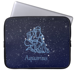 Aquarius Konstellation und Sternzeichen mit Sterne Laptopschutzhülle