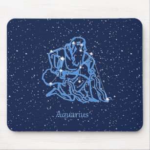 Aquarius Konstellation und Sternzeichen mit Sterne Mousepad