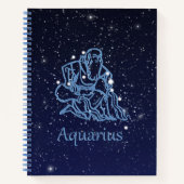 Aquarius Konstellation und Sternzeichen mit Sterne Notizbuch (Vorderseite)