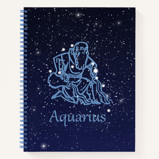 Aquarius Konstellation und Sternzeichen mit Sterne Notizbuch (Vorderseite)