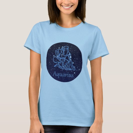 Aquarius Konstellation und Sternzeichen mit Sterne T-Shirt (Vorderseite)