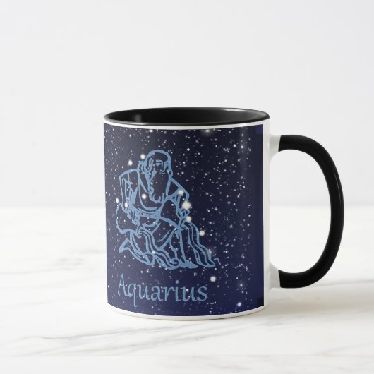 Aquarius Konstellation und Sternzeichen mit Sterne Tasse (Rechts)