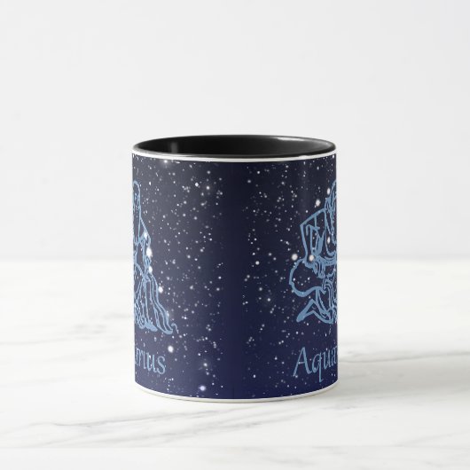 Aquarius Konstellation und Sternzeichen mit Sterne Tasse (Zentrum)
