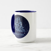 Aquarius Konstellation und Sternzeichen mit Sterne Tasse (Vorderseite Links)