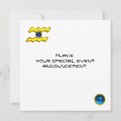 AQUARIUS-Kreis, hellgelb, aquablau, Champagner Einladung (Rückseite)