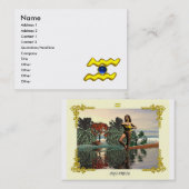 AQUARIUS, lebhaft hellblau-gelb Visitenkarte (Vorne/Hinten)