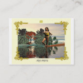 AQUARIUS, lebhaft hellblau-gelb Visitenkarte (Rückseite)