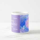 Aquarius Lila Blue Watercolor Astrologie Zodiac Kaffeetasse (Mittel)
