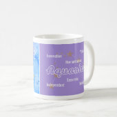 Aquarius Lila Blue Watercolor Astrologie Zodiac Kaffeetasse (VorderseiteRechts)