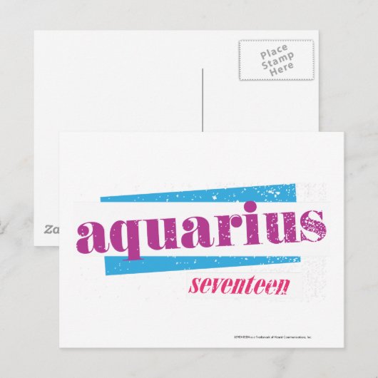 Aquarius Lila Postkarte (Vorne/Hinten)