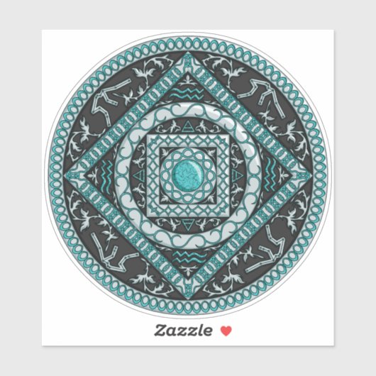 Aquarius Mandala Contour Sticker (Blatt)