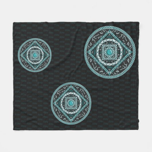 Aquarius Mandala Fleece Blanket (Vorderseite (Horizontal))
