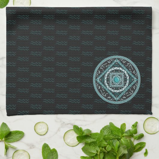 Aquarius Mandala Handtuch (Gefaltet)