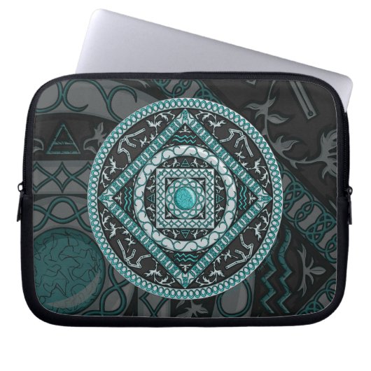 Aquarius Mandala Laptop Case (Vorderseite)
