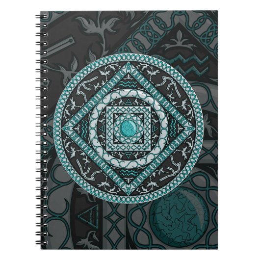 Aquarius Mandala-Notebook Notizblock (Vorderseite)