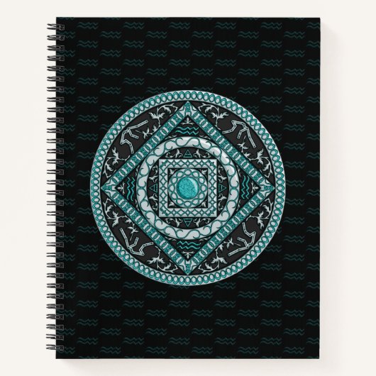 Aquarius Mandala Spiral Notebook Notizblock (Vorderseite)