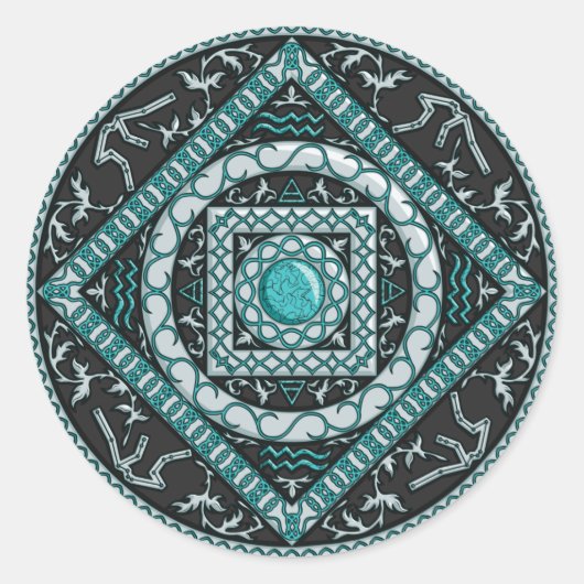 Aquarius Mandala Sticker (Vorderseite)