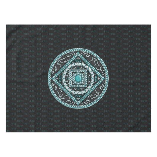 Aquarius Mandala Tablecloth Tischdecke (Vorderseite (Horizontal))