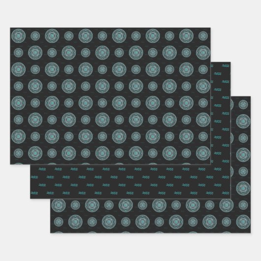 Aquarius Mandala Wrapping Paper Set Geschenkpapier Set (Set)